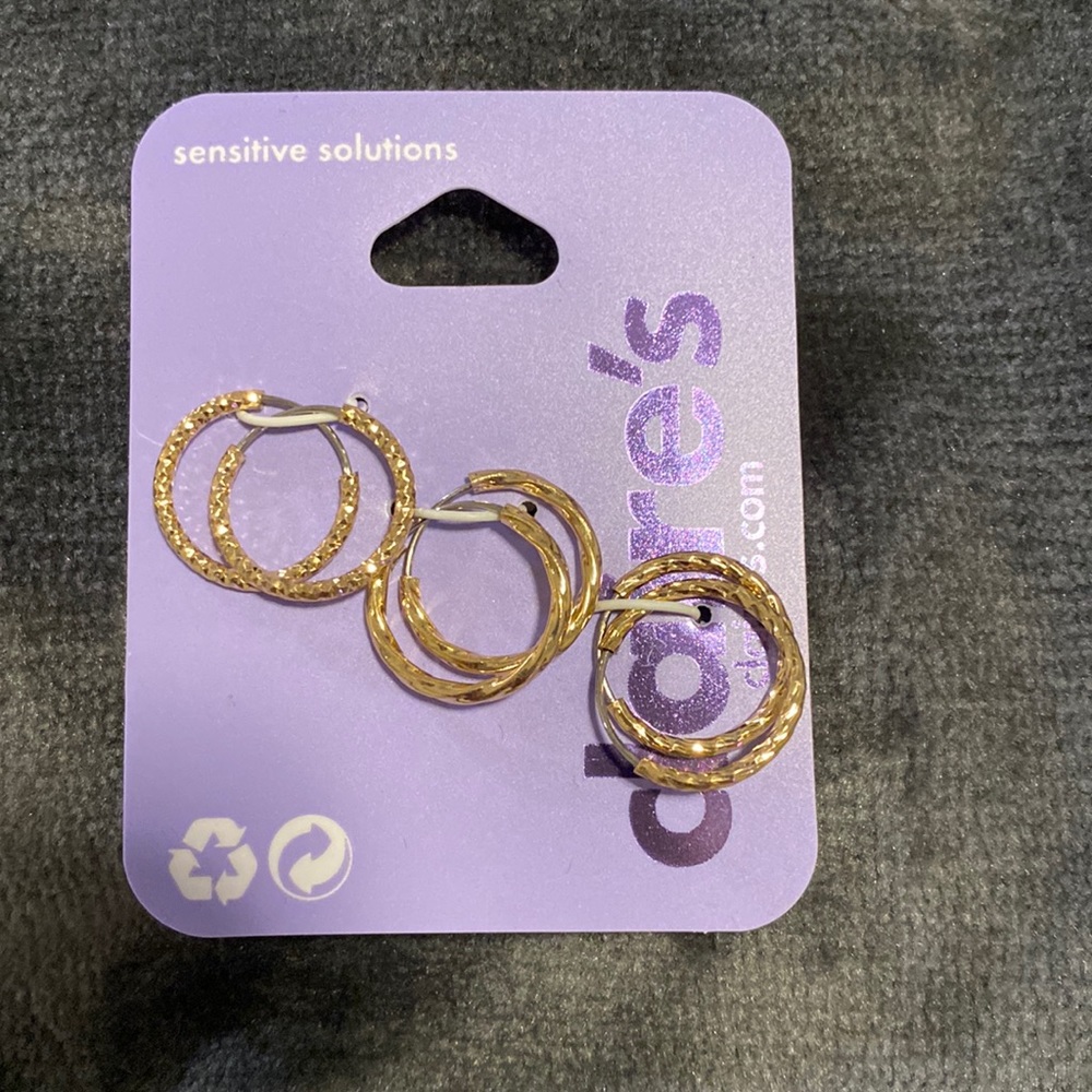 Claire's sensitive solutions hold hoops 3 pack $12.50 CAD retail